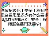 酒泉初级化工安全工程师的报名费用是多少有什么要求呢(酒泉初级化工安全工程师报名费用及要求)