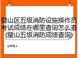 璧山区五级消防设施操作员考试成绩在哪里查询怎么查(璧山五级消防成绩查询)