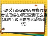 北碚区五级消防设施操作员考试成绩在哪里查询怎么查(北碚五级消防考试成绩查询)