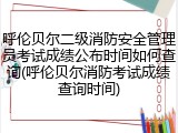 呼伦贝尔二级消防安全管理员考试成绩公布时间如何查询(呼伦贝尔消防考试成绩查询时间)