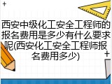 西安中级化工安全工程师的报名费用是多少有什么要求呢(西安化工安全工程师报名费用多少)