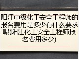 阳江中级化工安全工程师的报名费用是多少有什么要求呢(阳江化工安全工程师报名费用多少)