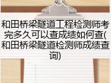 和田桥梁隧道工程检测师考完多久可以查成绩如何查(和田桥梁隧道检测师成绩查询)