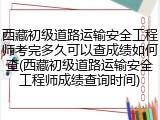 西藏初级道路运输安全工程师考完多久可以查成绩如何查(西藏初级道路运输安全工程师成绩查询时间)