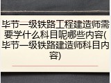 毕节一级铁路工程建造师需要学什么科目呢哪些内容(毕节一级铁路建造师科目内容)