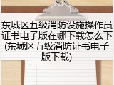 东城区五级消防设施操作员证书电子版在哪下载怎么下(东城区五级消防证书电子版下载)