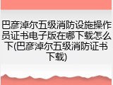 巴彦淖尔五级消防设施操作员证书电子版在哪下载怎么下(巴彦淖尔五级消防证书下载)