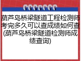葫芦岛桥梁隧道工程检测师考完多久可以查成绩如何查(葫芦岛桥梁隧道检测师成绩查询)
