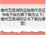 儋州五级消防设施操作员证书电子版在哪下载怎么下(儋州五级消防证书下载在哪里)