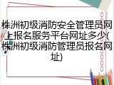 株洲初级消防安全管理员网上报名服务平台网址多少(株洲初级消防管理员报名网址)