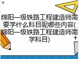 绵阳一级铁路工程建造师需要学什么科目呢哪些内容(绵阳一级铁路工程建造师需学科目)