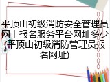 平顶山初级消防安全管理员网上报名服务平台网址多少(平顶山初级消防管理员报名网址)