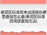 奉贤区标准员考试成绩在哪里查询怎么查(奉贤区标准员成绩查询方法)