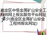 嘉定区中级金属矿山安全工程师网上报名服务平台网址多少(嘉定区金属矿山安全工程师报名网址)