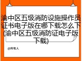 渝中区五级消防设施操作员证书电子版在哪下载怎么下(渝中区五级消防证电子版下载)