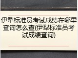 伊犁标准员考试成绩在哪里查询怎么查(伊犁标准员考试成绩查询)