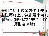呼和浩特中级金属矿山安全工程师网上报名服务平台网址多少(呼和浩特安全工程师报名网址)