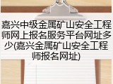 嘉兴中级金属矿山安全工程师网上报名服务平台网址多少(嘉兴金属矿山安全工程师报名网址)