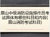 眉山中级消防设施操作员考试具体有哪些科目和内容(眉山消防考试科目)