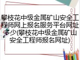 攀枝花中级金属矿山安全工程师网上报名服务平台网址多少(攀枝花中级金属矿山安全工程师报名网址)