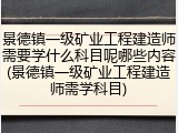 景德镇一级矿业工程建造师需要学什么科目呢哪些内容(景德镇一级矿业工程建造师需学科目)