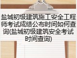 盐城初级建筑施工安全工程师考试成绩公布时间如何查询(盐城初级建筑安全考试时间查询)