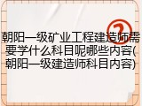 朝阳一级矿业工程建造师需要学什么科目呢哪些内容(朝阳一级建造师科目内容)