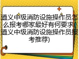 遵义中级消防设施操作员怎么报考哪家最好有何要求(遵义中级消防设施操作员报考推荐)