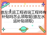 崇左水运工程咨询工程师有补贴吗怎么领取呢(崇左水运补贴领取)