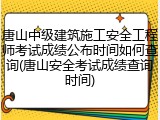 唐山中级建筑施工安全工程师考试成绩公布时间如何查询(唐山安全考试成绩查询时间)