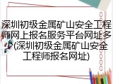 深圳初级金属矿山安全工程师网上报名服务平台网址多少(深圳初级金属矿山安全工程师报名网址)