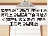 咸宁初级金属矿山安全工程师网上报名服务平台网址多少(咸宁初级金属矿山安全工程师报名网址)