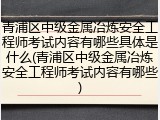 青浦区中级金属冶炼安全工程师考试内容有哪些具体是什么(青浦区中级金属冶炼安全工程师考试内容有哪些)