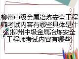 柳州中级金属冶炼安全工程师考试内容有哪些具体是什么(柳州中级金属冶炼安全工程师考试内容有哪些)
