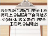 通化初级金属矿山安全工程师网上报名服务平台网址多少(通化初级金属矿山安全工程师报名网址)