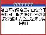 璧山区初级金属矿山安全工程师网上报名服务平台网址多少(璧山安全工程师报名网址)