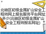 北碚区初级金属矿山安全工程师网上报名服务平台网址多少(北碚区初级金属矿山安全工程师报名网址)