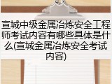 宣城中级金属冶炼安全工程师考试内容有哪些具体是什么(宣城金属冶炼安全考试内容)