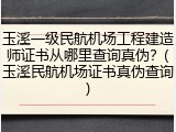 玉溪一级民航机场工程建造师证书从哪里查询真伪？(玉溪民航机场证书真伪查询)