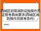 西城区初级消防设施操作员证报考具体要求(西城区消防操作员报考条件)