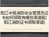 阳江中级消防安全管理员证书如何领取有哪些渠道呢(阳江消防证书领取渠道)