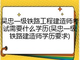 吴忠一级铁路工程建造师考试需要什么学历(吴忠一级铁路建造师学历要求)