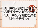 平顶山中级消防安全管理员考试要多少分才能合格通过(平顶山中级消防管理员考试合格分多少)