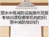 丽水中级消防设施操作员报考培训课程哪家机构的好(丽中消防培训好)