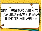 朝阳中级消防设施操作员报考培训课程哪家机构的好(朝阳消防培训好机构)