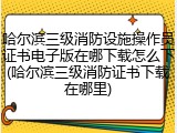 哈尔滨三级消防设施操作员证书电子版在哪下载怎么下(哈尔滨三级消防证书下载在哪里)