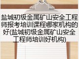 盐城初级金属矿山安全工程师报考培训课程哪家机构的好(盐城初级金属矿山安全工程师培训好机构)