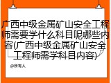 广西中级金属矿山安全工程师需要学什么科目呢哪些内容(广西中级金属矿山安全工程师需学科目内容)