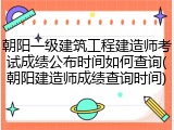 朝阳一级建筑工程建造师考试成绩公布时间如何查询(朝阳建造师成绩查询时间)