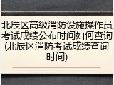 北辰区高级消防设施操作员考试成绩公布时间如何查询(北辰区消防考试成绩查询时间)